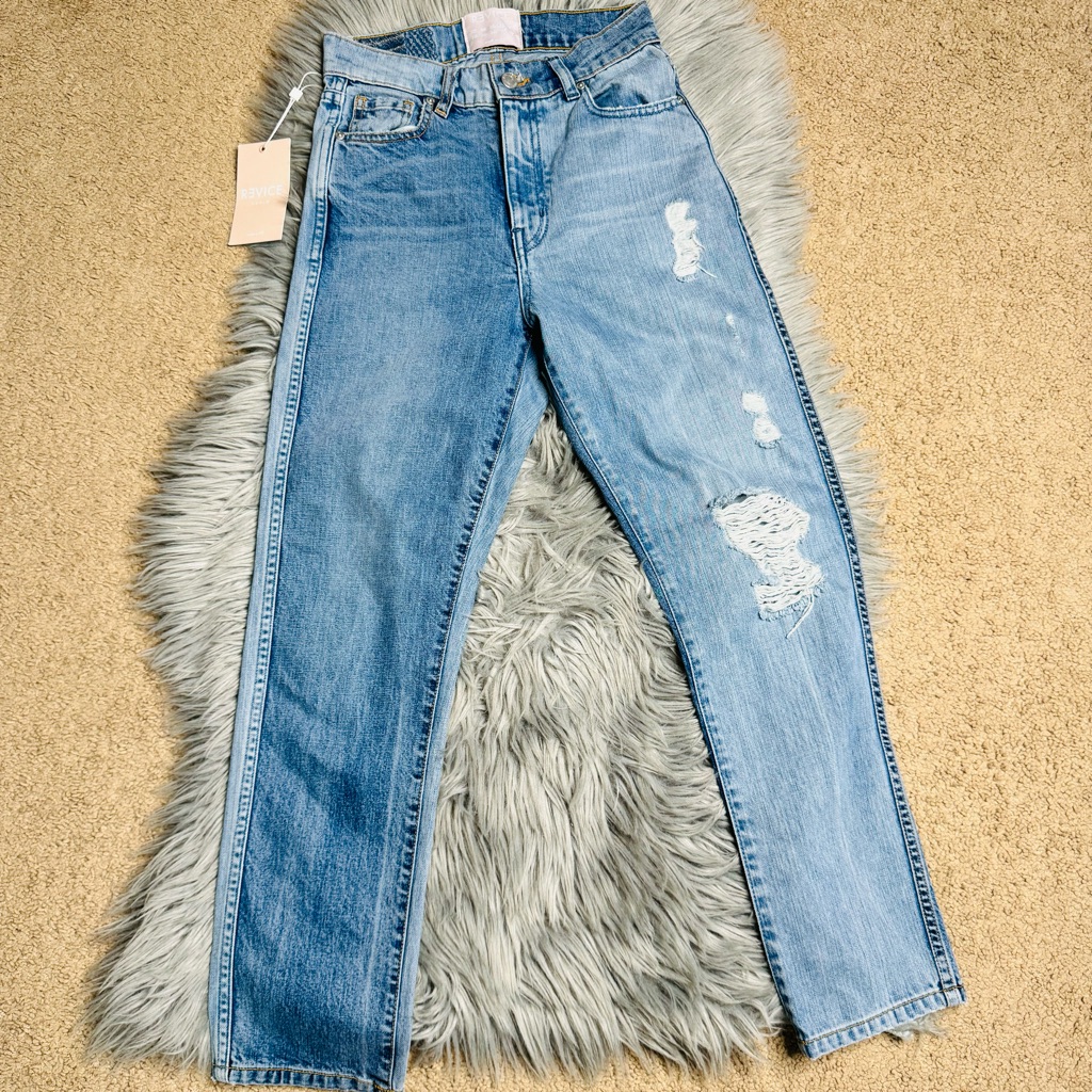 Revice Hi-Rise Slight Two Tone Straight Jeans | Nwt |